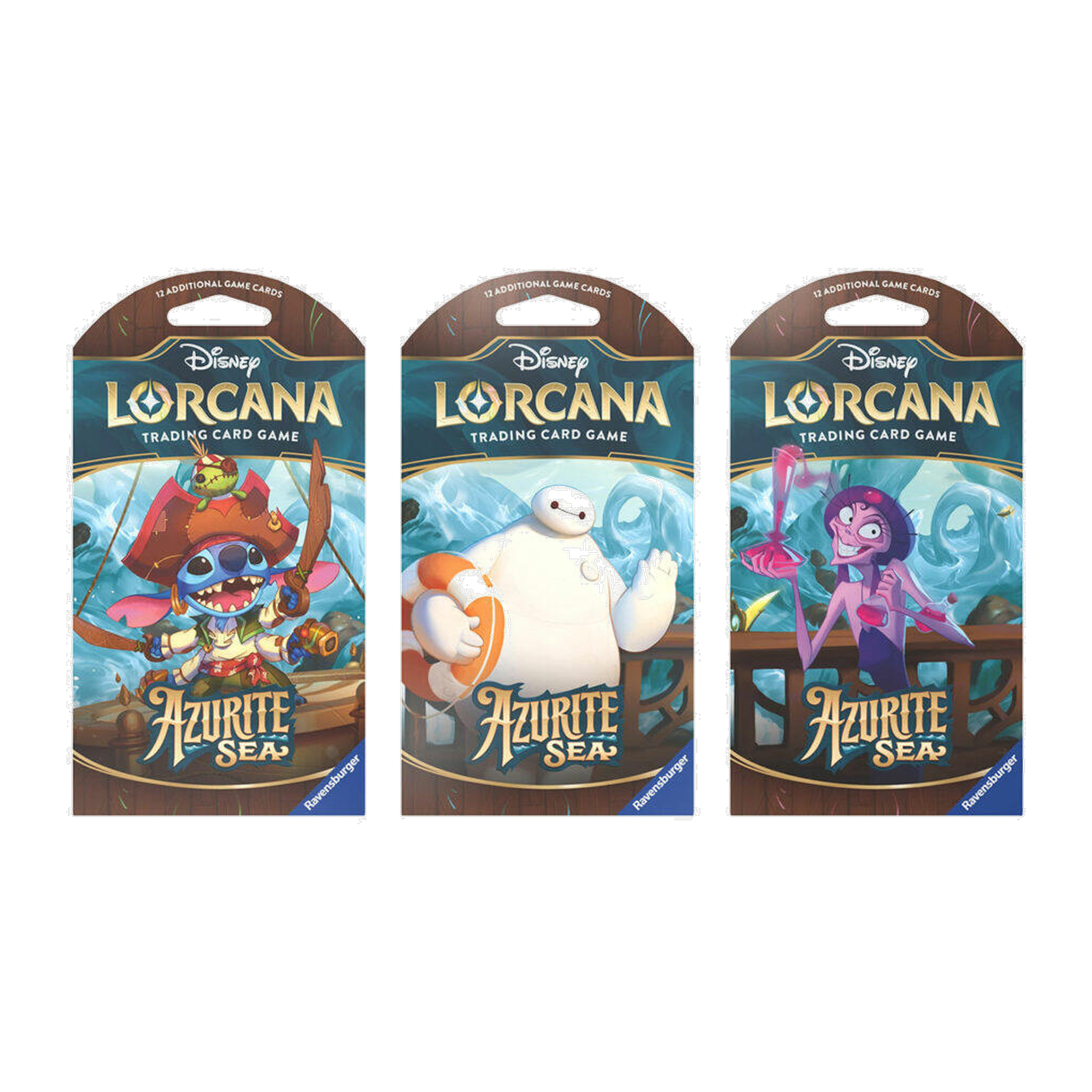 Disney Lorcana - Azurite Sea Sleeved Booster Pack Art Bundle (3 Pack)
